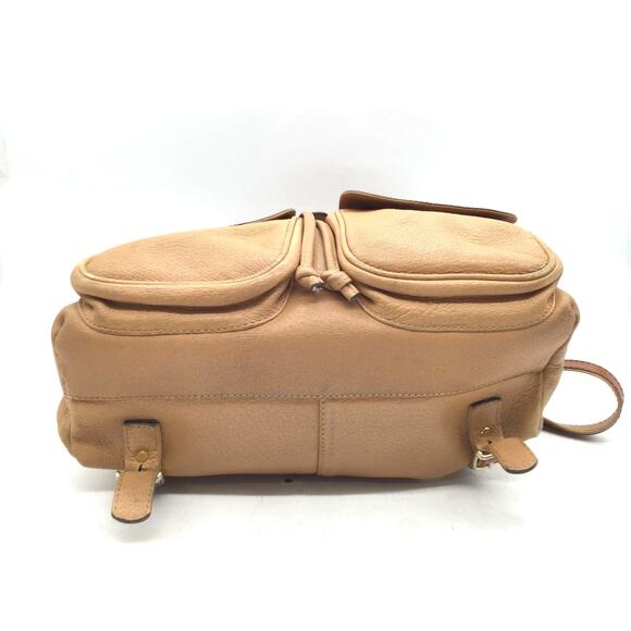 Gianfranco Ferre Distressed Leather Reptile Accent Drawstring Backpack - Picture 8 of 10